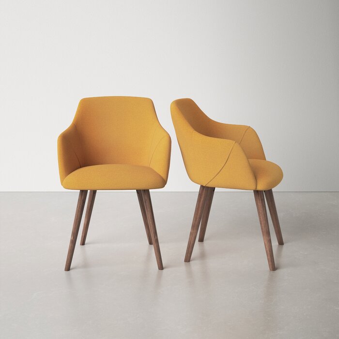 むに Arm chair ② Sunday Curry Yellow Jace Arm Chair (Set of 2) – Salvage & Co Indy