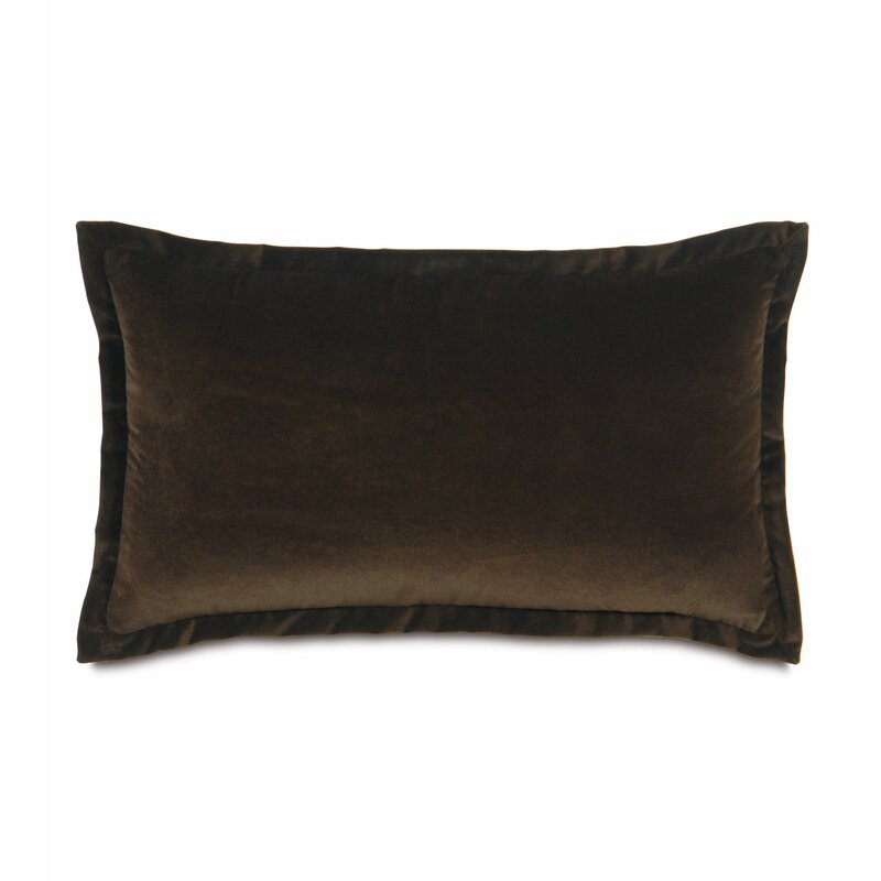 15" x 26" Brown Jackson Solid Velvet Pillow Cover & Insert