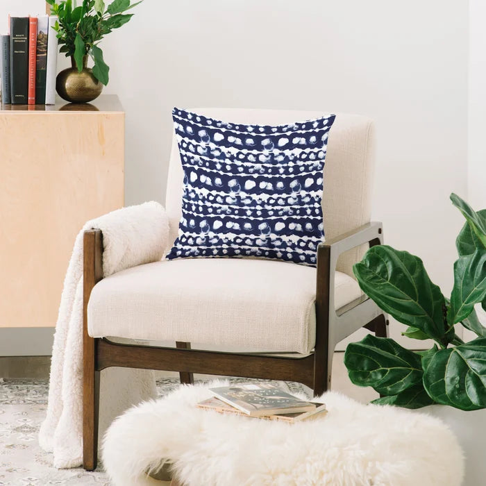 16" x 16" Indigo Jacqueline Maldonado Outdoor Rectangular Pillow Cover and Insert, (Set of 2)