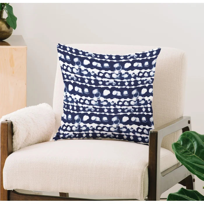 16" x 16" Indigo Jacqueline Maldonado Outdoor Rectangular Pillow Cover and Insert, (Set of 2)
