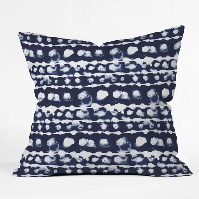16" x 16" Indigo Jacqueline Maldonado Outdoor Rectangular Pillow Cover and Insert, (Set of 2)