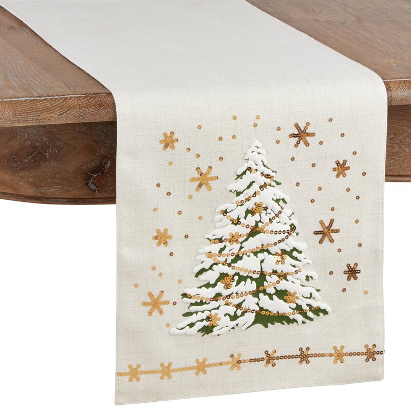 White Jared Holiday Table Runner LC450