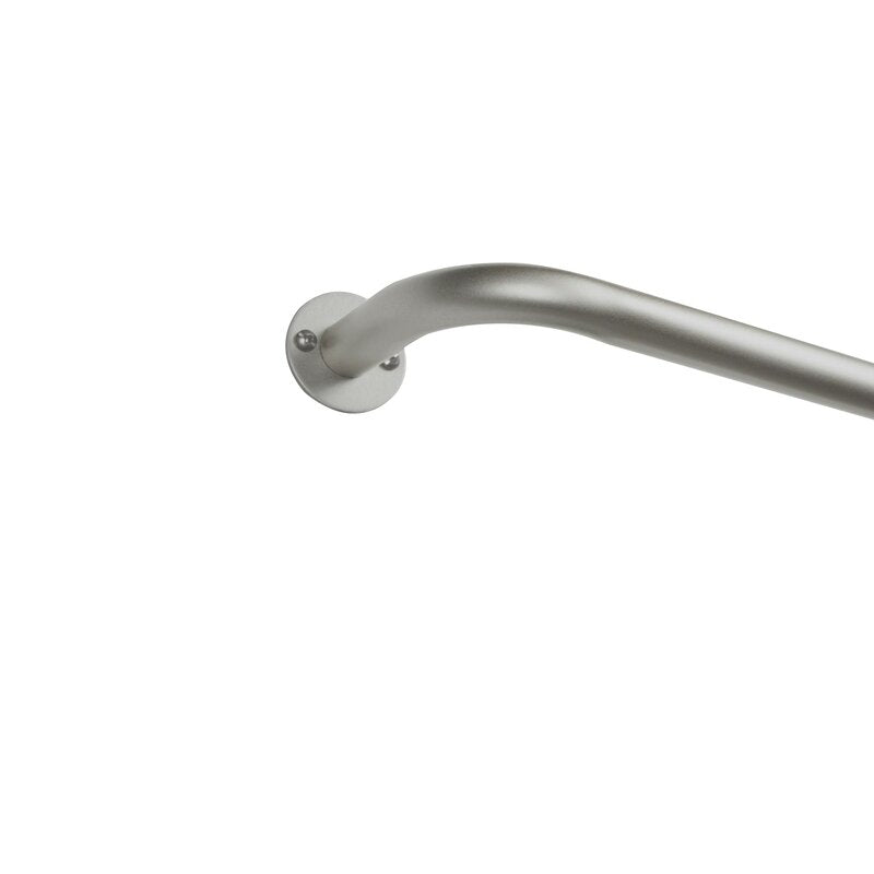 1" H x 72" W x 1" D Matte Silver Jarrod Adjustable 120" 1" Single Curtain Rod HB100