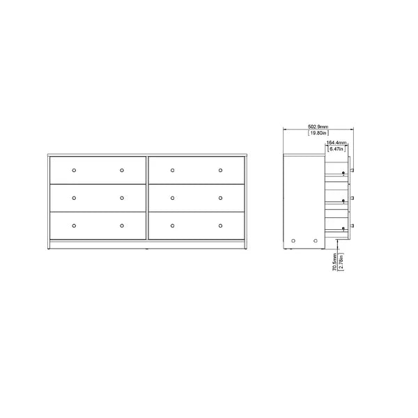 Black Jaylene 6 Drawer 56.34'' W Double Dresser