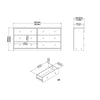 Black Jaylene 6 Drawer 56.34'' W Double Dresser