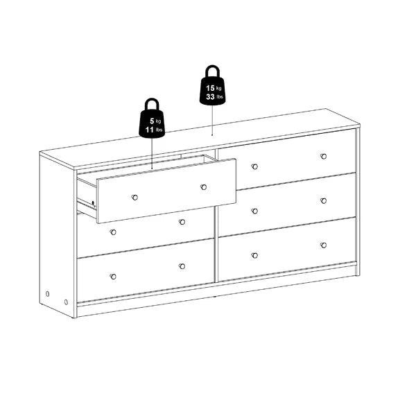 Black Jaylene 6 Drawer 56.34'' W Double Dresser