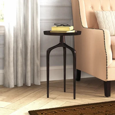 Black Jericho 22'' Tall Tray Top 3 Legs End Table