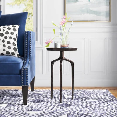 Black Jericho 22'' Tall Tray Top 3 Legs End Table