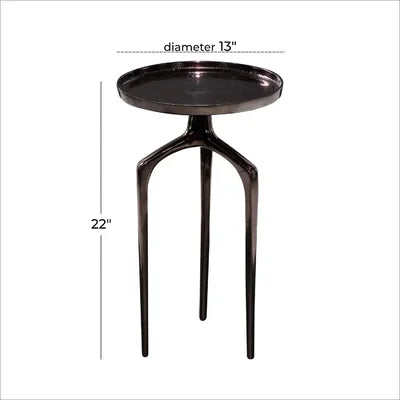 Black Jericho 22'' Tall Tray Top 3 Legs End Table