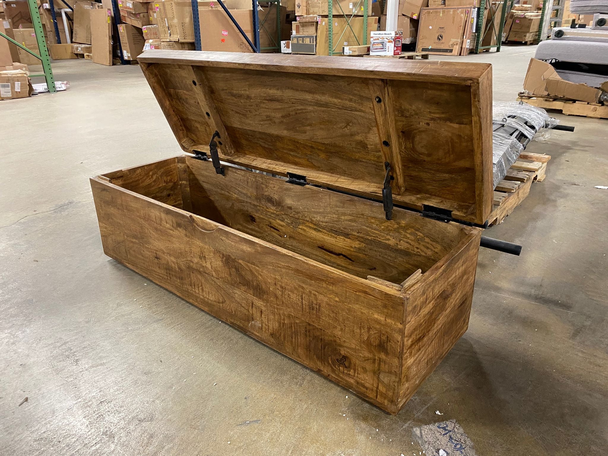 46-inch Acacia Wood Storage Bench