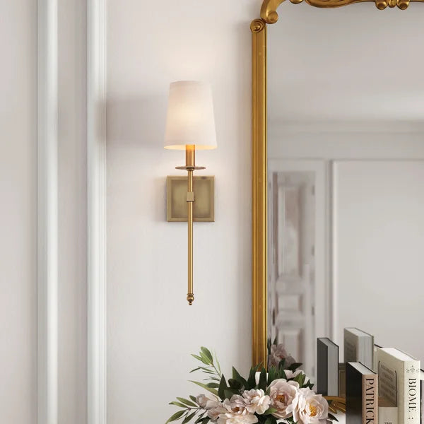 Jillian 1 - Light Dimmable Warm Brass Wallchiere 20"H x 5"W x 6"D