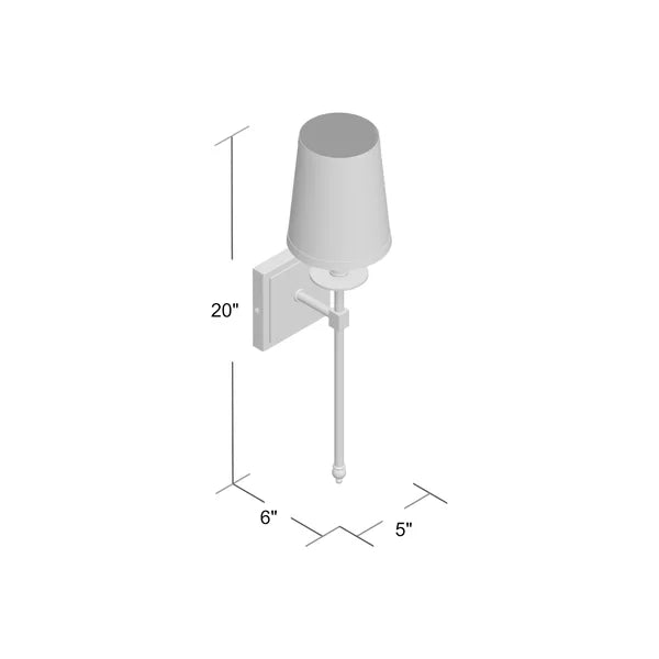 Jillian 1 - Light Dimmable Warm Brass Wallchiere 20"H x 5"W x 6"D