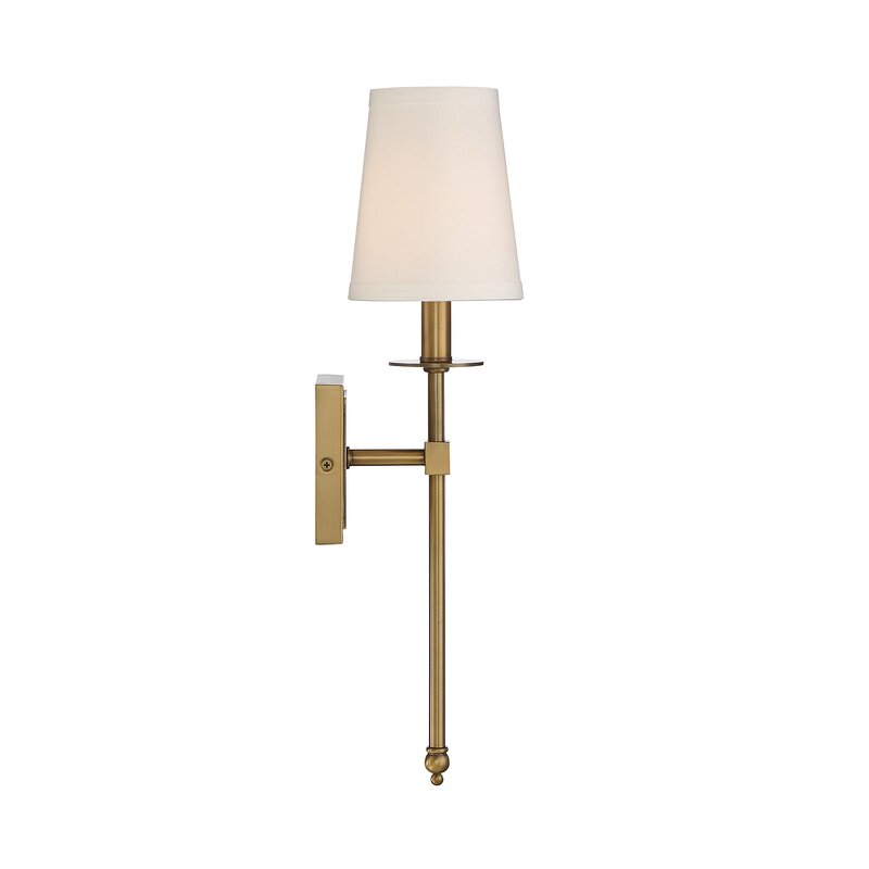 20" H x 5" W x 6'' D Jillian 1 - Light Dimmable Warm Brass Wallchiere