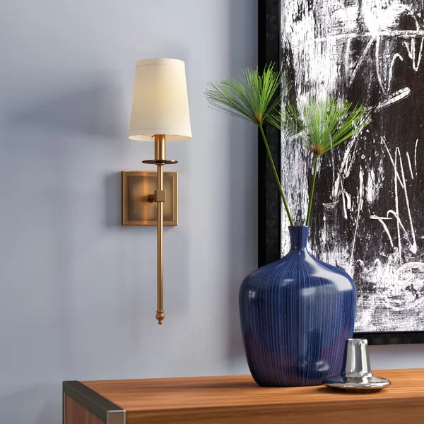 Jillian 1 - Light Dimmable Warm Brass Wallchiere 20"H x 5"W x 6"D