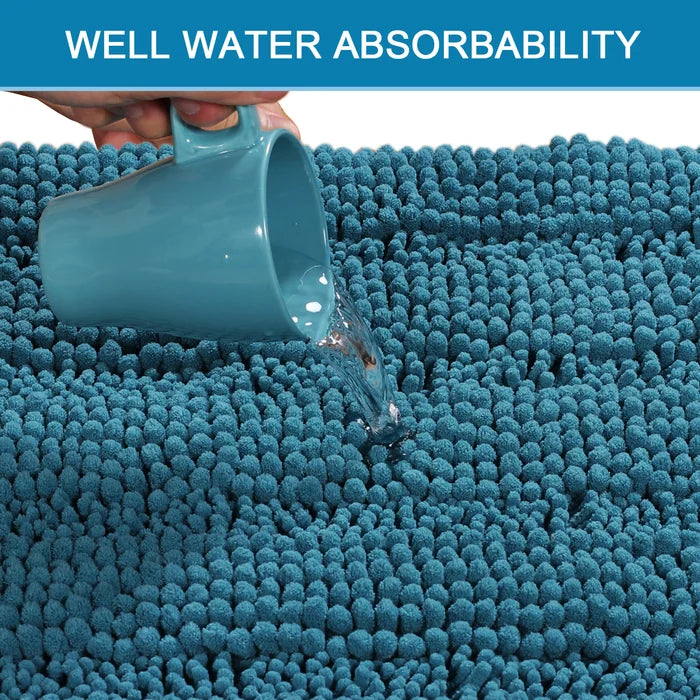 59" W x 20" L Turquoise Blue Joaquin Bath Rug
