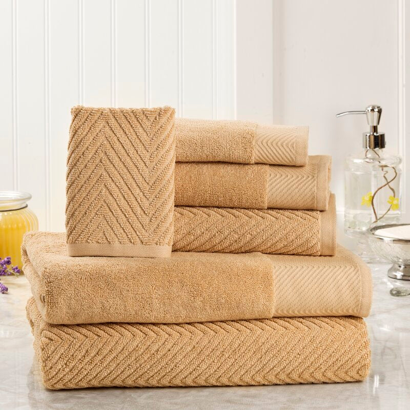 Beige Joplyn 6 Piece 100% Cotton Towel Set LC723