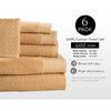 Beige Joplyn 6 Piece 100% Cotton Towel Set LC723