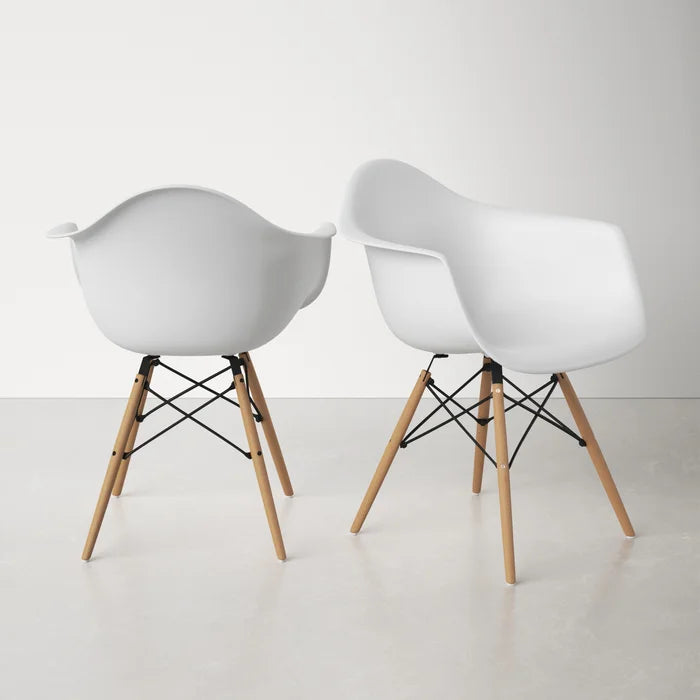 White/Natural Jordan Arm Chair (Set of 2)