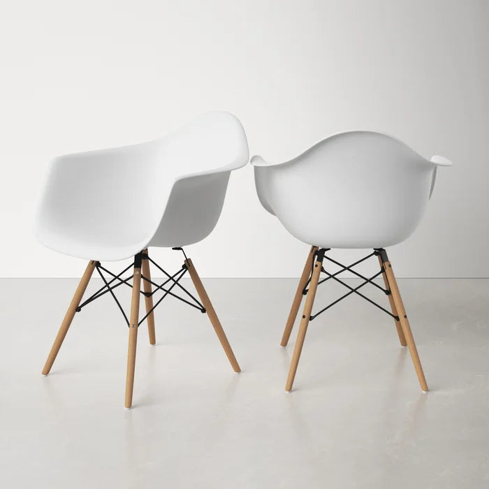 White/Natural Jordan Arm Chair (Set of 2)