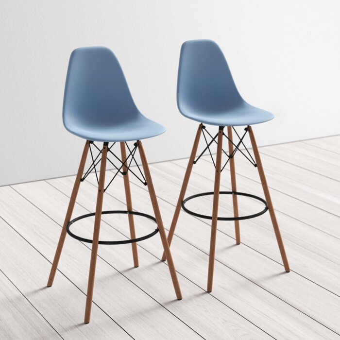 Blue/Natural Jordan Counter Stool (25.5" Seat Height) (Set of 2)