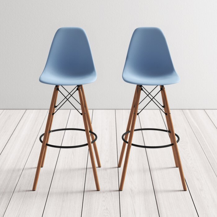Blue/Natural Jordan Counter Stool (25.5" Seat Height) (Set of 2)