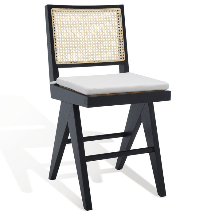 Black Josephina Colette Rattan Counter Stool