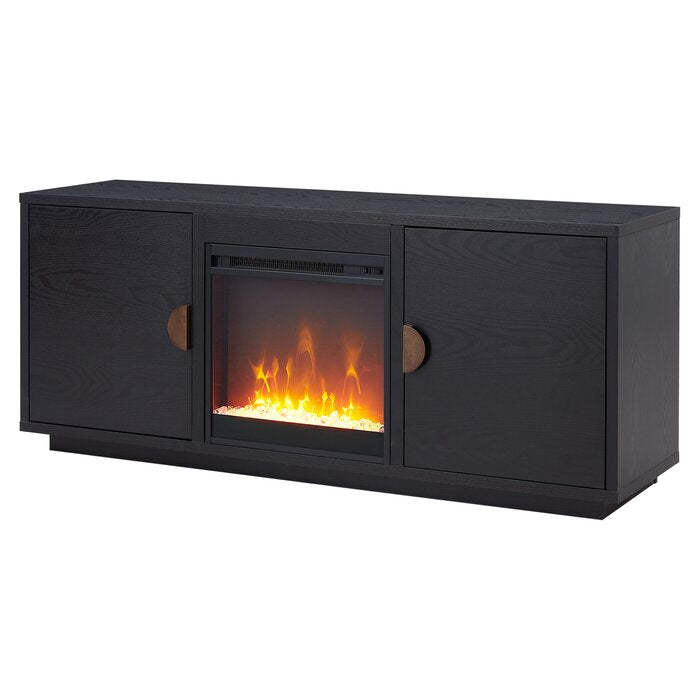 Black Julesburg TV Stand for TVs up to 65" with Fireplace Included
