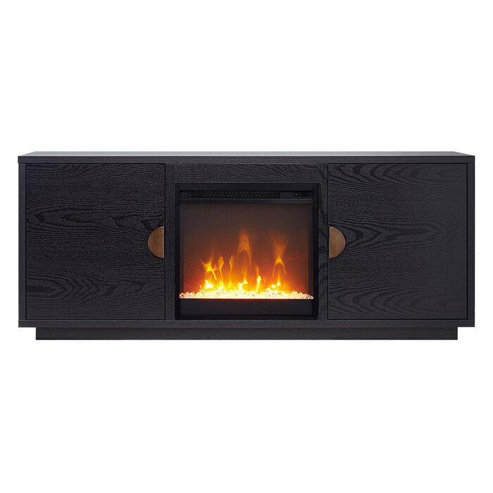 Black Julesburg TV Stand for TVs up to 65" with Fireplace Included