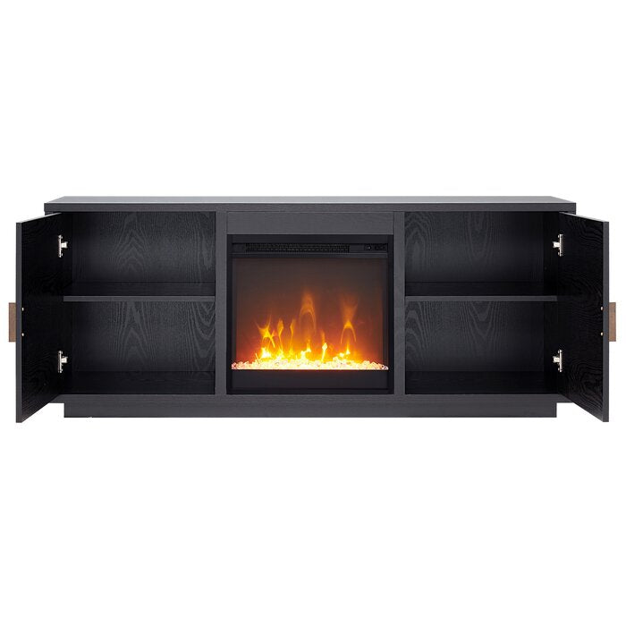 Black Julesburg TV Stand for TVs up to 65" with Fireplace Included