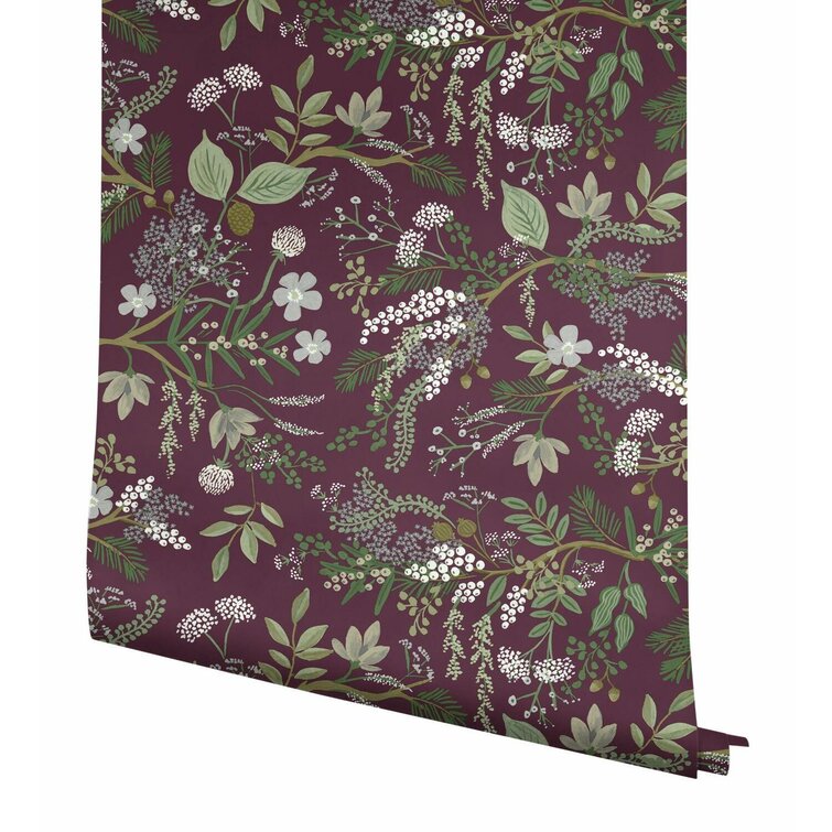Burgundy Juniper Forest 27' x 27" Wallpaper Roll