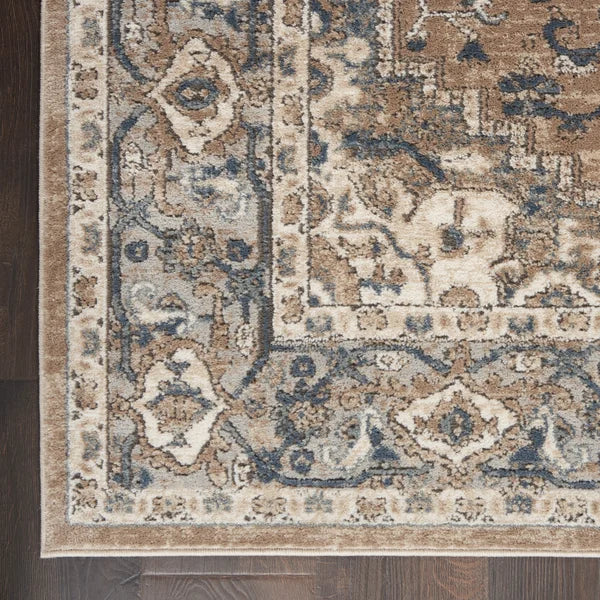 Jurado Oriental Handmade Area Rug in Beige/Gray rectangle 6'7"x9'6"