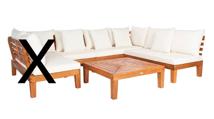 5pc Granton Living  Set Teak/Beige K7169 (3 boxes)