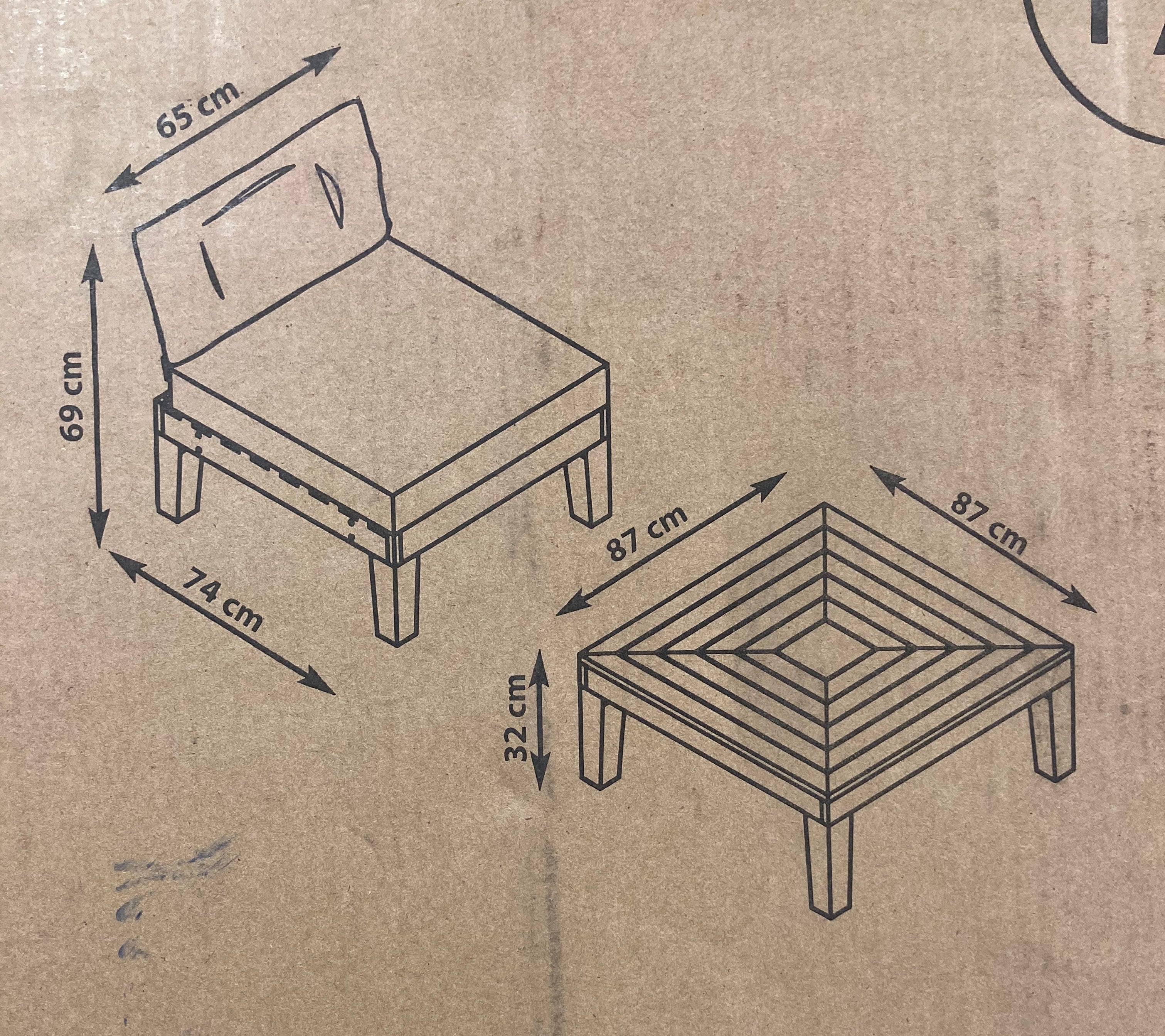 5pc Granton Living  Set Teak/Beige K7169 (3 boxes)