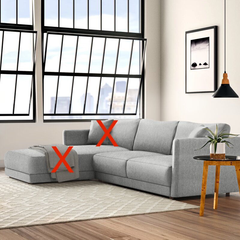 116.14" Wide Sofa half sectional K7300
