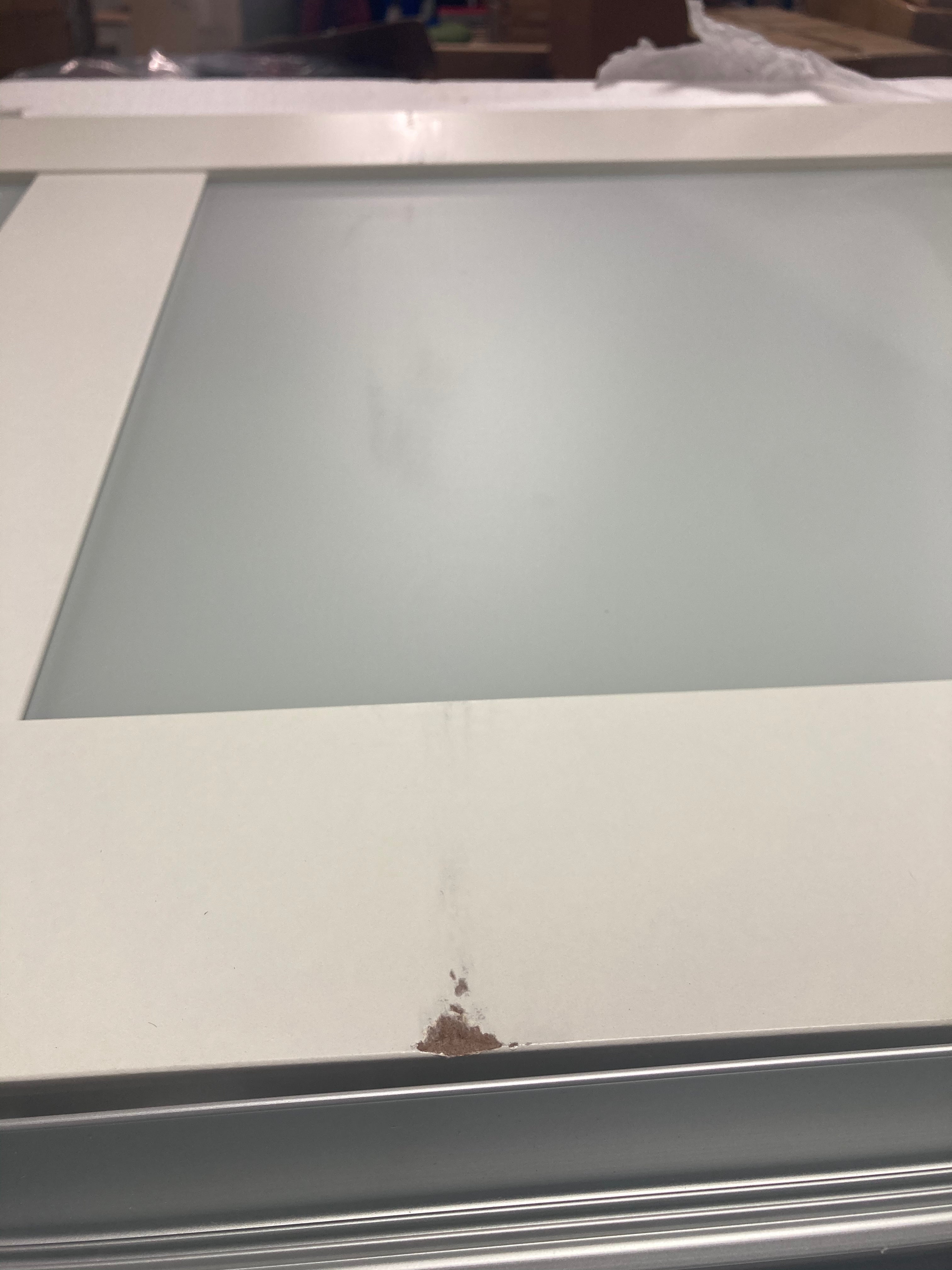 48-in x 80-in Off-White Frosted Glass Sliding Closet Door K8057