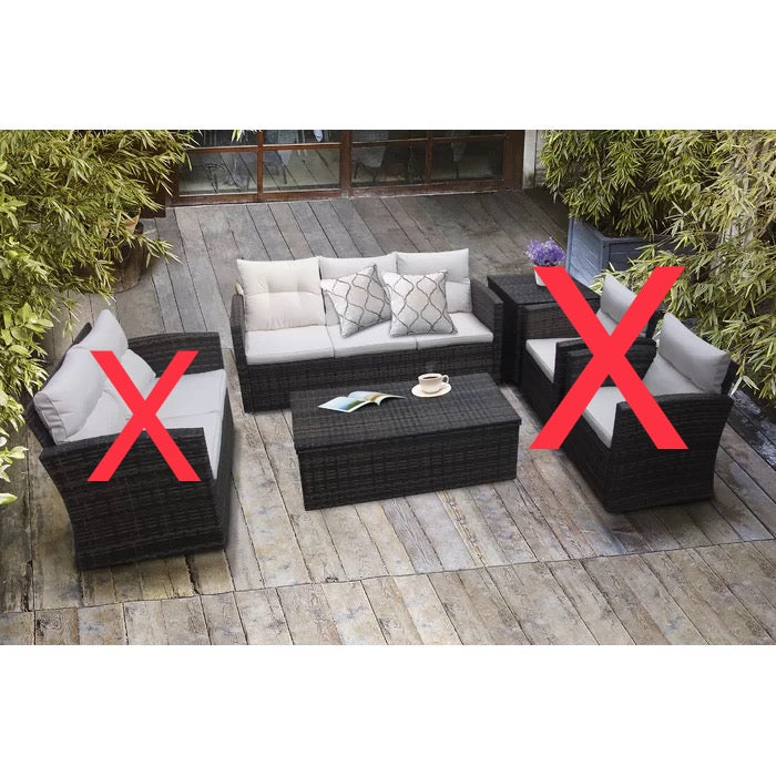 Beige 2 Piece Rattan Sofa Seating Group with Cushions K8070