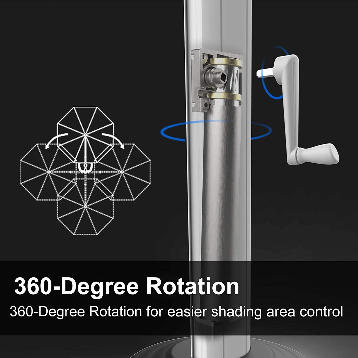 10-12 Feet Round Cantilever Patio Umbrella Outdoor Umbrella with 360 Degree Rotation EJ752