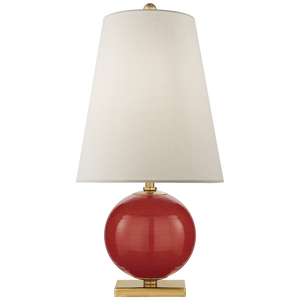 Kate Spade Corbin Mini Accent Lamp in Maraschino with Cream Linen Shade 1057