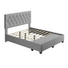 Gray Kaceyon Full Tufted Upholstered Low Profile Storage Platform Bed