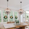 Weathered Wood Kacie 6 - Light Wood Dimmable Lantern Geometric Chandelier