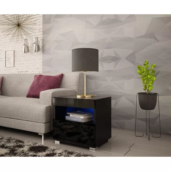 Black Kailani 18.8'' Tall 1 - Drawer Nightstand
