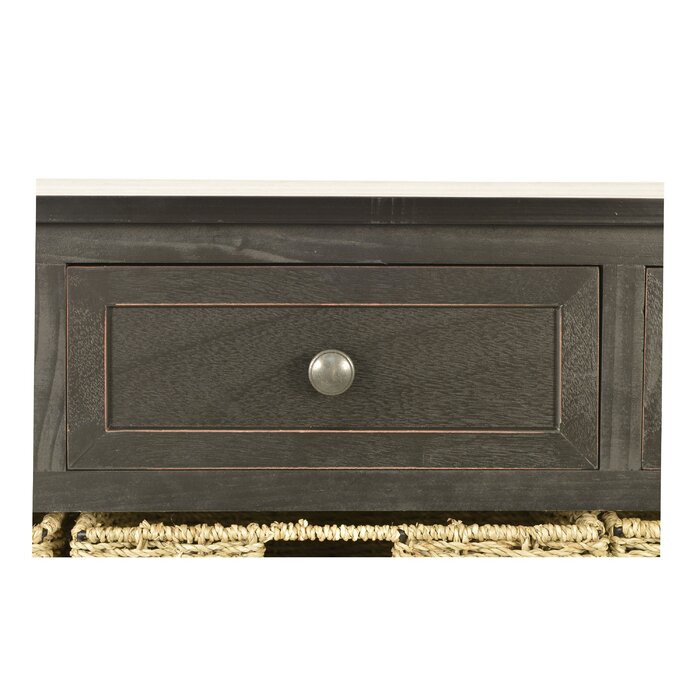 Kaler Drawers Storage Bench, Black