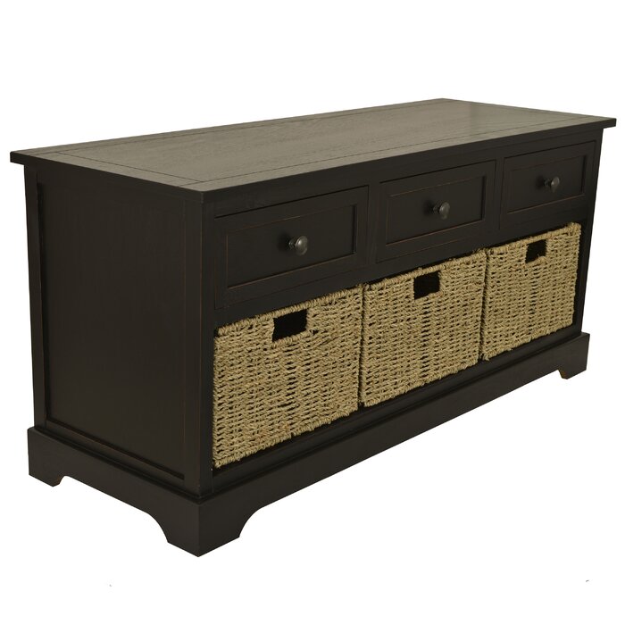 Kaler Drawers Storage Bench, Black