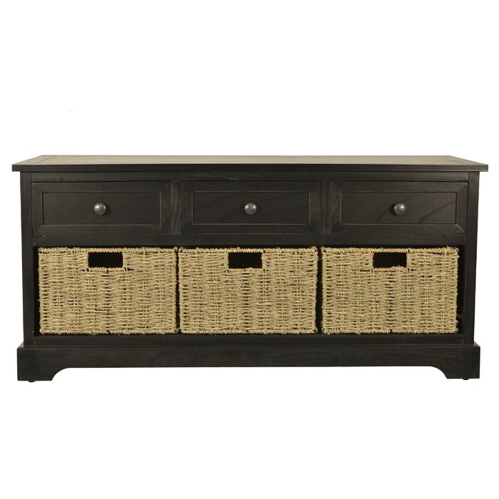 Kaler Drawers Storage Bench, Black