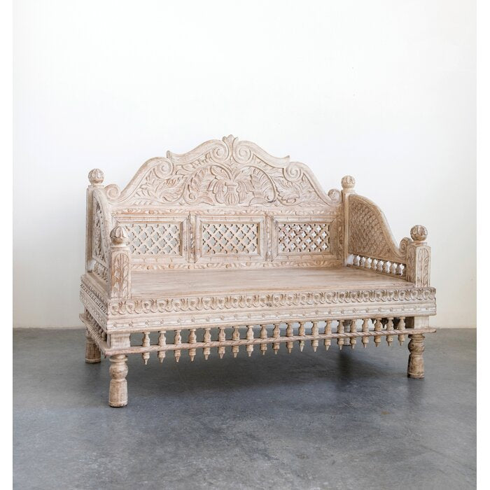 Beige Kangley Wood Bench