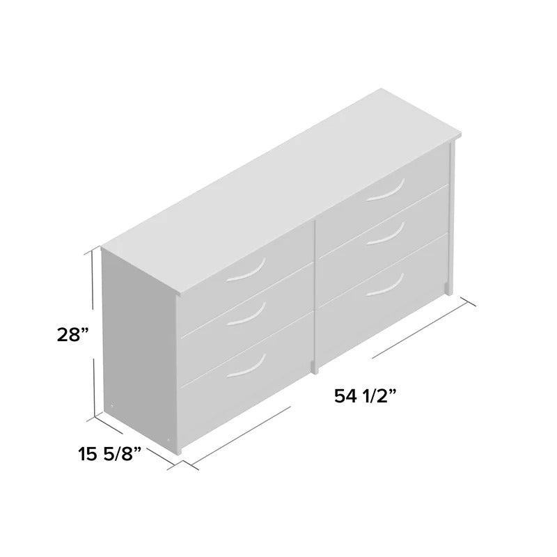 zipcode design karis 6 drawer double dresser Zipcode Design Jada 6 Drawer 60.5" W Double Dresser & Reviews