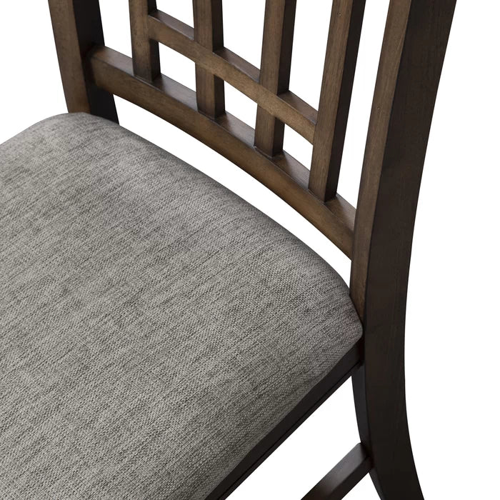 Karpinski Linen Slat Back Side Chair in Brown (Set of 2)