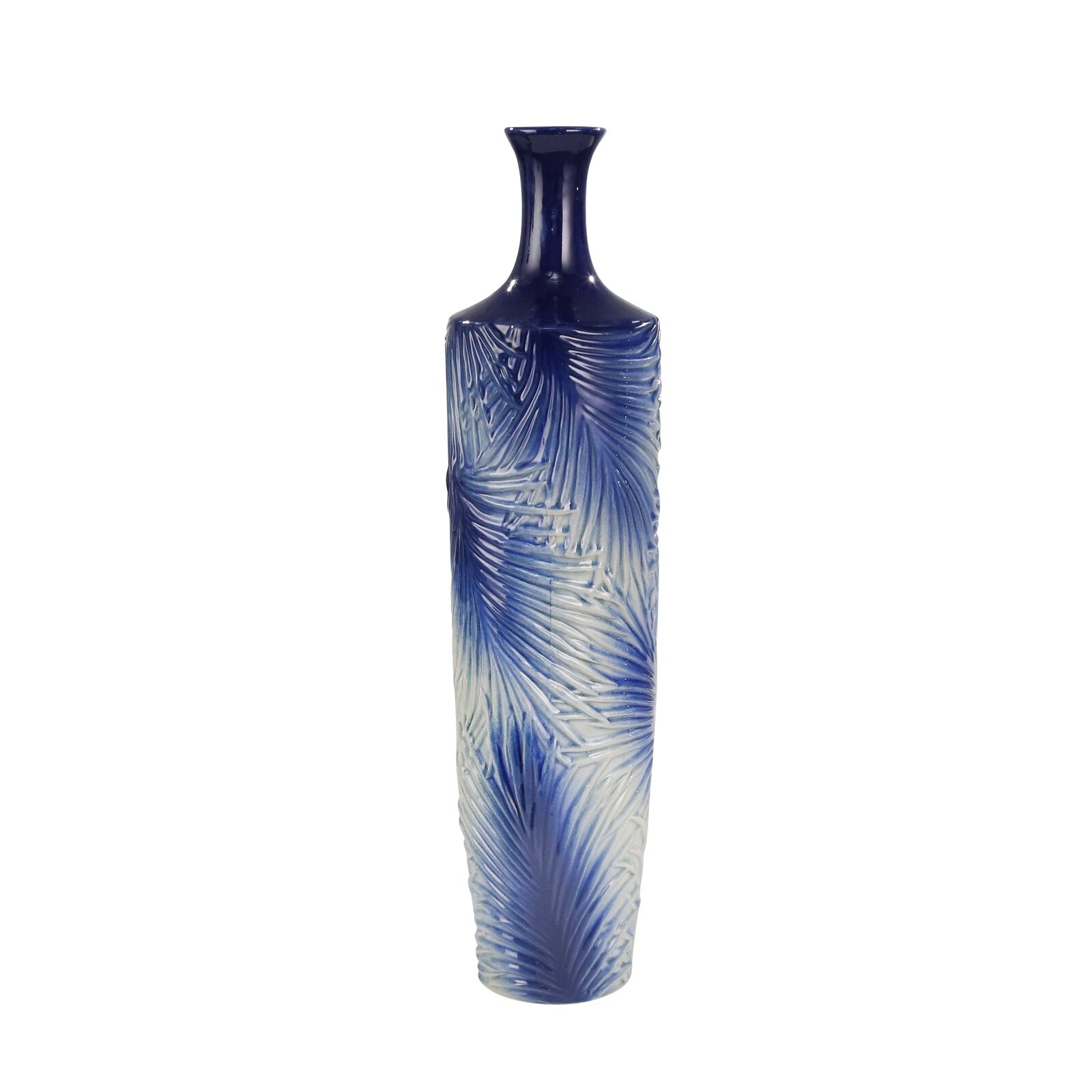 24.5" H x 6.75" W x 6.75" D Kastner Ceramic Fern Design Floor Vase K7013