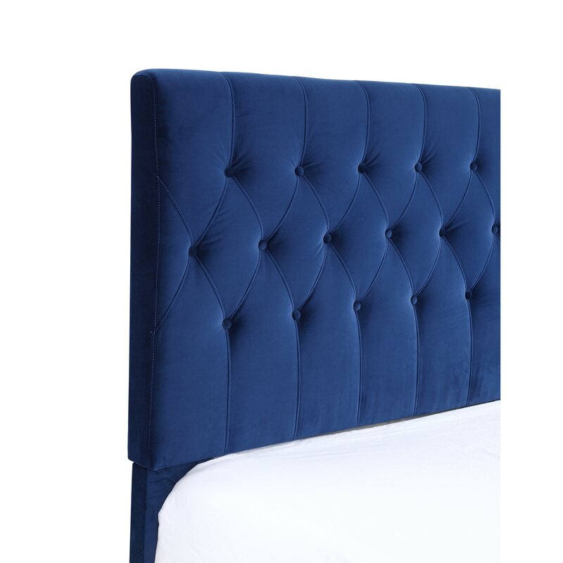 Navy Kayden Tufted Upholstered Low Profile Standard Bed full