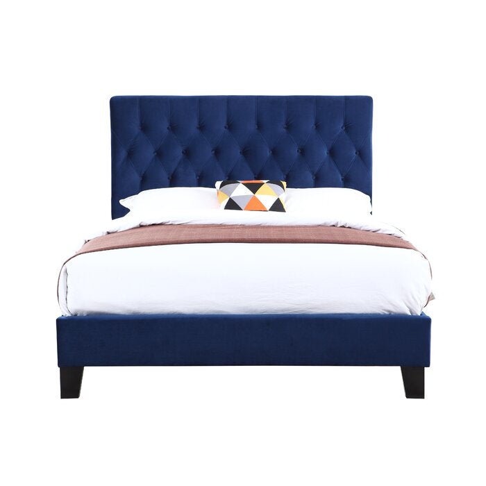 Navy Kayden Upholstered Bed, Full